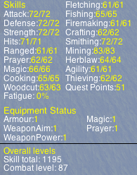 status menu