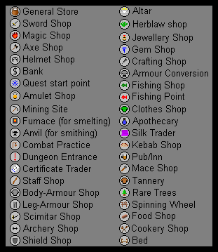 RuneScape Classic World Map Key
